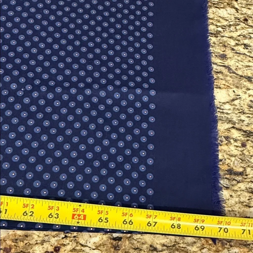 Lanvin Paris Navy Blue Dot Print Scarf Wrap 70% Cotton 30% Silk Italy